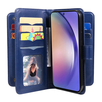 KT Multi-functional Series-1 For Samsung Galaxy A55 5G Leather Case Stand 10 Card Slots