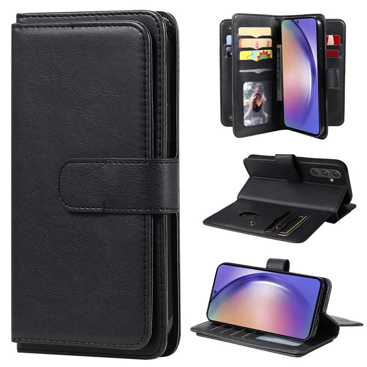 KT Multi-functional Series-1 For Samsung Galaxy A55 5G Leather Case Stand 10 Card Slots