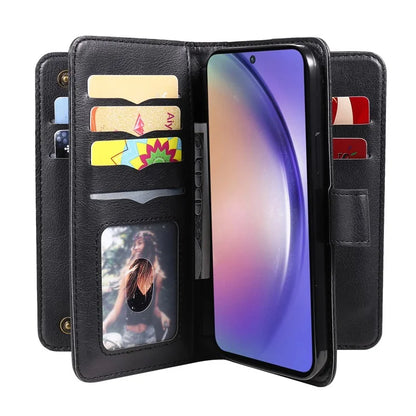 KT Multi-functional Series-1 For Samsung Galaxy A55 5G Leather Case Stand 10 Card Slots