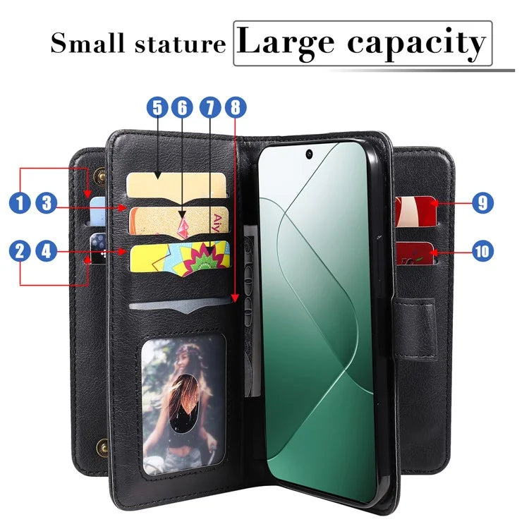 KT Multi-functional Series-1 For Xiaomi 14 Wallet Case Flip Leather Cover