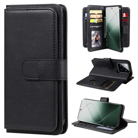 KT Multi-functional Series-1 For Xiaomi 14 Pro Leather Wallet Case with 10 Card Slots