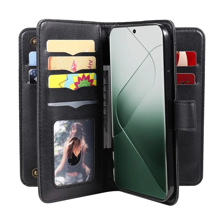 KT Multi-functional Series-1 For Xiaomi 14 Pro Leather Wallet Case with 10 Card Slots