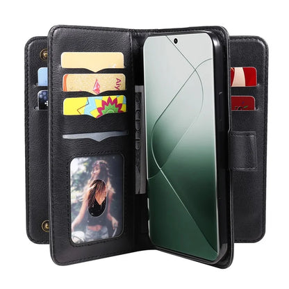 KT Multi-functional Series-1 For Xiaomi 14 Pro Leather Wallet Case with 10 Card Slots