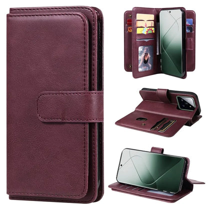 KT Multi-functional Series-1 For Xiaomi 14 Pro Leather Wallet Case with 10 Card Slots