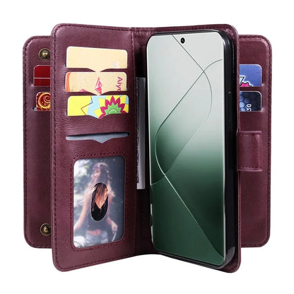 KT Multi-functional Series-1 For Xiaomi 14 Pro Leather Wallet Case with 10 Card Slots