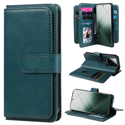 KT Multi-functional Series-1 For Xiaomi 14 Pro Leather Wallet Case with 10 Card Slots