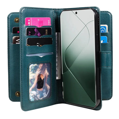 KT Multi-functional Series-1 For Xiaomi 14 Pro Leather Wallet Case with 10 Card Slots