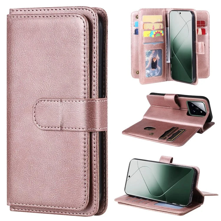 KT Multi-functional Series-1 For Xiaomi 14 Pro Leather Wallet Case with 10 Card Slots