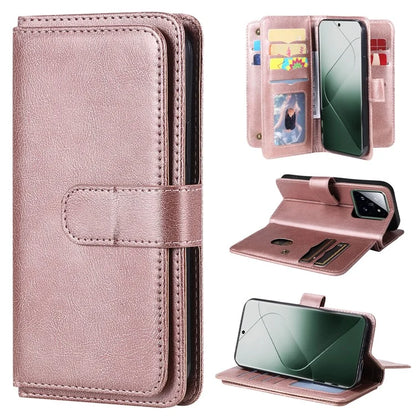 KT Multi-functional Series-1 For Xiaomi 14 Pro Leather Wallet Case with 10 Card Slots