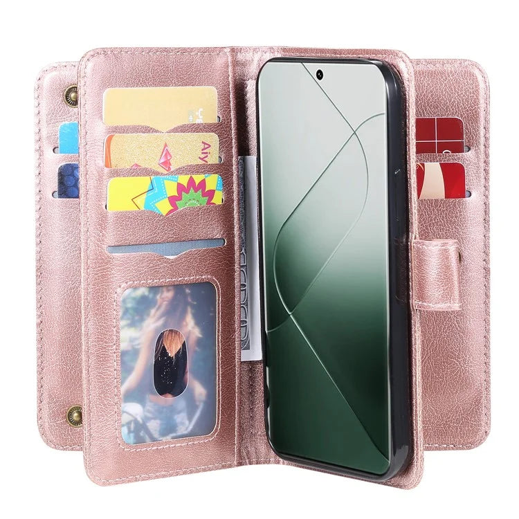 KT Multi-functional Series-1 For Xiaomi 14 Pro Leather Wallet Case with 10 Card Slots