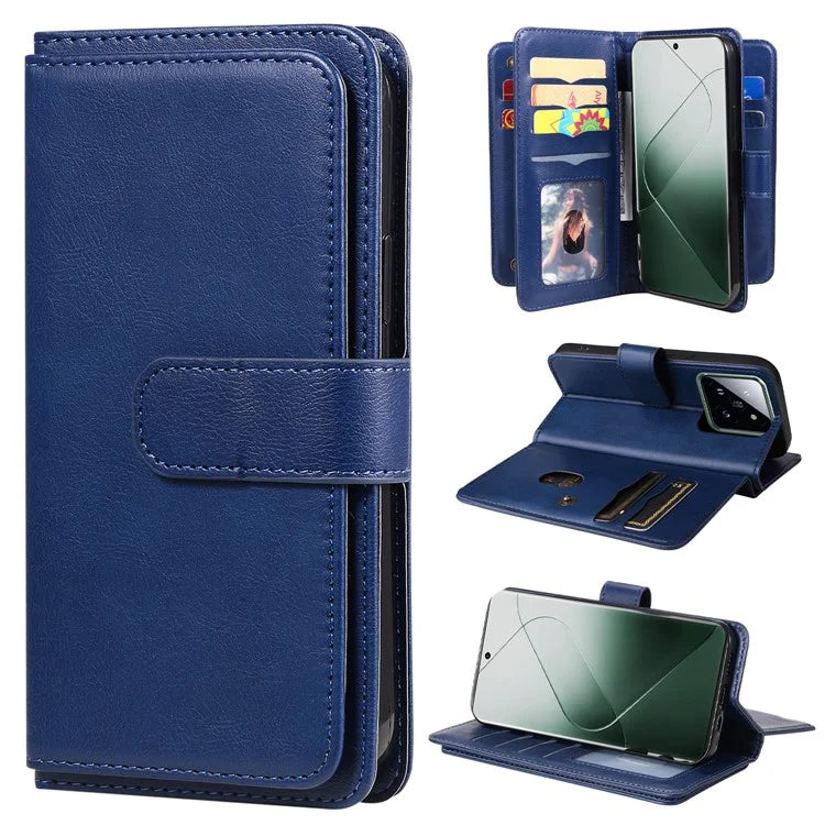 KT Multi-functional Series-1 For Xiaomi 14 Pro Leather Wallet Case with 10 Card Slots