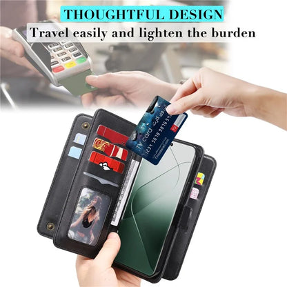 KT Multi-functional Series-1 For Xiaomi 14 Pro Leather Wallet Case with 10 Card Slots