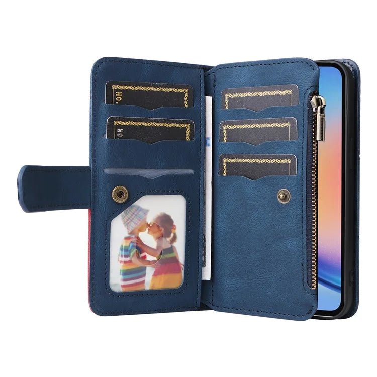 KT Multi-function Series-5 For Samsung Galaxy A35 5G Wallet Leather Case Dual Color Splicing
