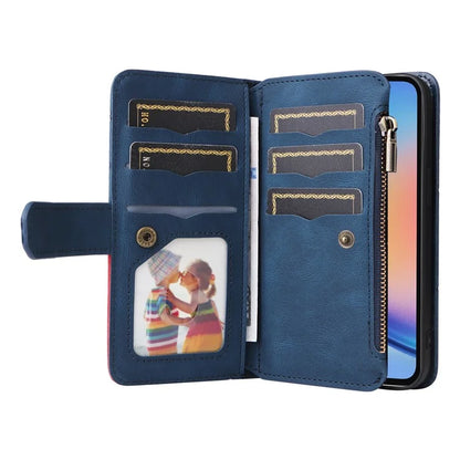 KT Multi-function Series-5 For Samsung Galaxy A35 5G Wallet Leather Case Dual Color Splicing