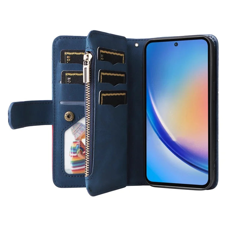 KT Multi-function Series-5 For Samsung Galaxy A35 5G Wallet Leather Case Dual Color Splicing