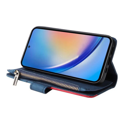 KT Multi-function Series-5 For Samsung Galaxy A35 5G Wallet Leather Case Dual Color Splicing