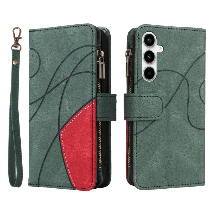 KT Multi-function Series-5 For Samsung Galaxy A35 5G Wallet Leather Case Dual Color Splicing