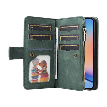 KT Multi-function Series-5 For Samsung Galaxy A35 5G Wallet Leather Case Dual Color Splicing