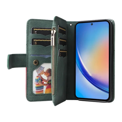 KT Multi-function Series-5 For Samsung Galaxy A35 5G Wallet Leather Case Dual Color Splicing