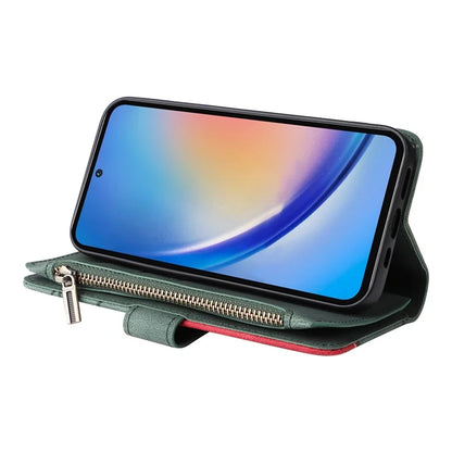 KT Multi-function Series-5 For Samsung Galaxy A35 5G Wallet Leather Case Dual Color Splicing