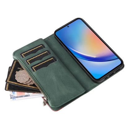 KT Multi-function Series-5 For Samsung Galaxy A35 5G Wallet Leather Case Dual Color Splicing