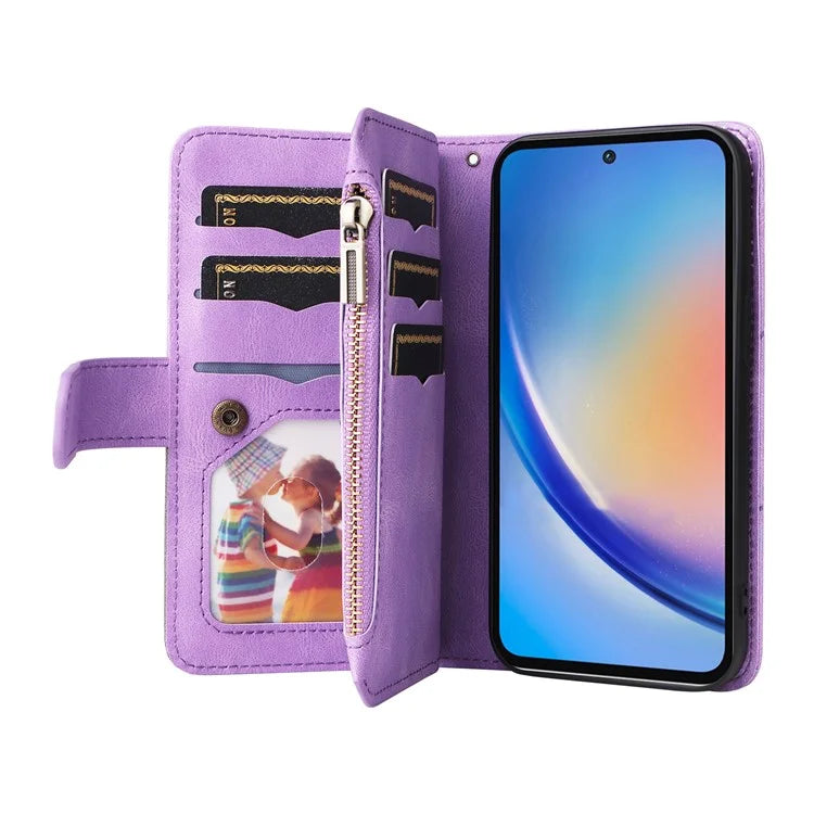 KT Multi-function Series-5 For Samsung Galaxy A35 5G Wallet Leather Case Dual Color Splicing