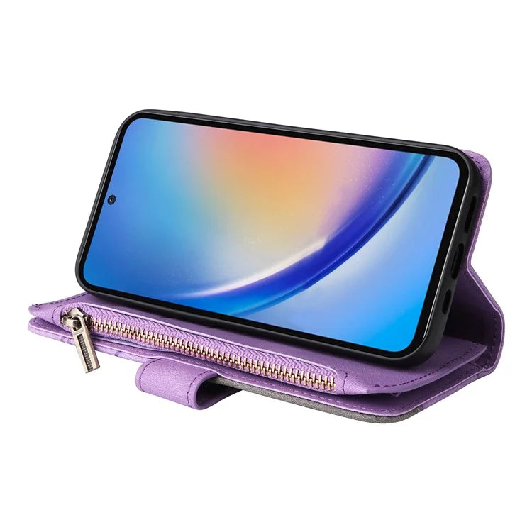 KT Multi-function Series-5 For Samsung Galaxy A35 5G Wallet Leather Case Dual Color Splicing