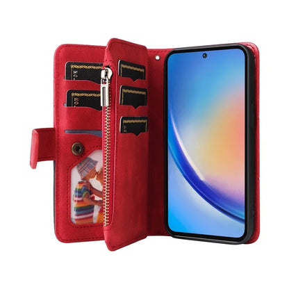 KT Multi-function Series-5 For Samsung Galaxy A35 5G Wallet Leather Case Dual Color Splicing