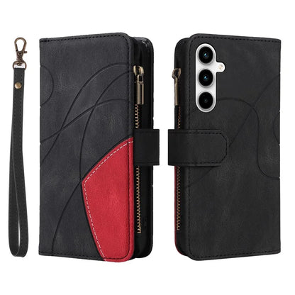 KT Multi-function Series-5 For Samsung Galaxy A35 5G Wallet Leather Case Dual Color Splicing