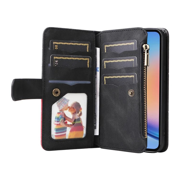 KT Multi-function Series-5 For Samsung Galaxy A35 5G Wallet Leather Case Dual Color Splicing