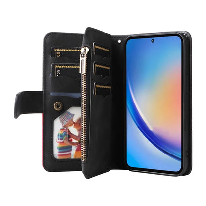 KT Multi-function Series-5 For Samsung Galaxy A35 5G Wallet Leather Case Dual Color Splicing