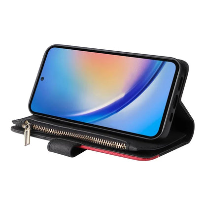 KT Multi-function Series-5 For Samsung Galaxy A35 5G Wallet Leather Case Dual Color Splicing