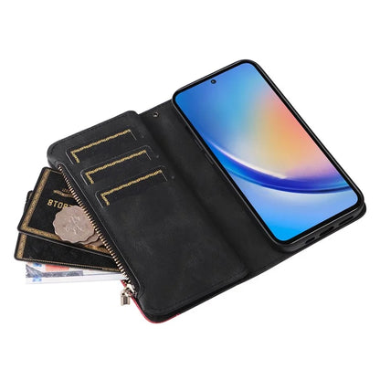 KT Multi-function Series-5 For Samsung Galaxy A35 5G Wallet Leather Case Dual Color Splicing