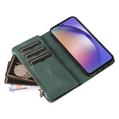 KT Multi-function Series-5 For Samsung Galaxy A55 5G Leather Wallet Case 9 Card Slots