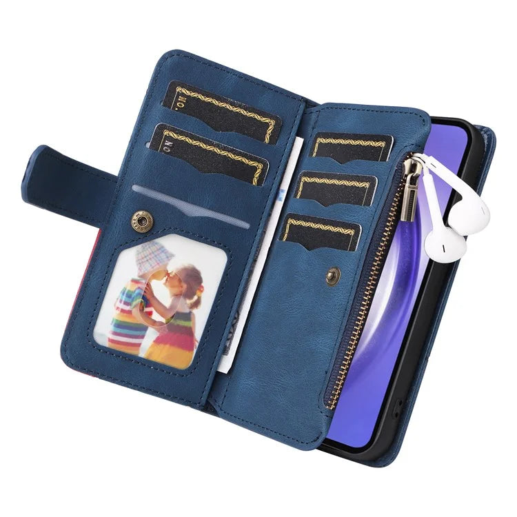 KT Multi-function Series-5 For Samsung Galaxy A55 5G Leather Wallet Case 9 Card Slots