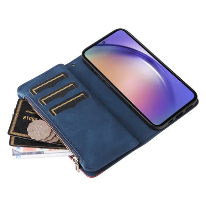 KT Multi-function Series-5 For Samsung Galaxy A55 5G Leather Wallet Case 9 Card Slots