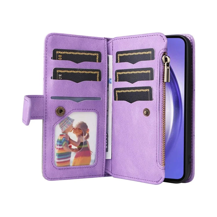 KT Multi-function Series-5 For Samsung Galaxy A55 5G Leather Wallet Case 9 Card Slots