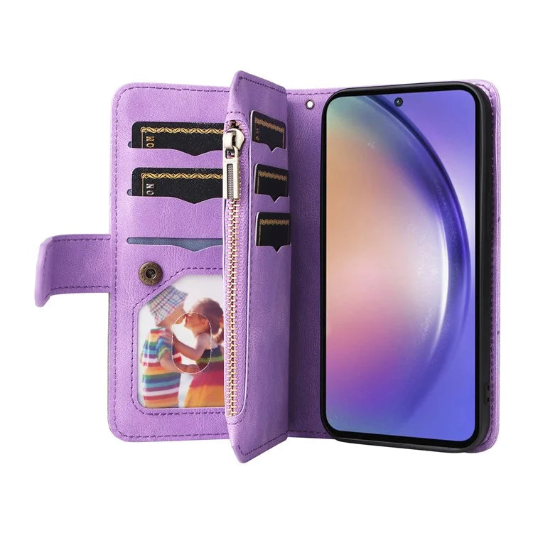KT Multi-function Series-5 For Samsung Galaxy A55 5G Leather Wallet Case 9 Card Slots