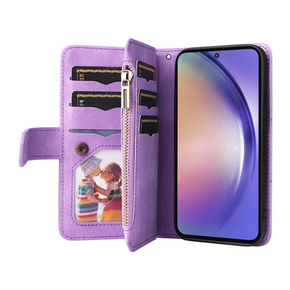 KT Multi-function Series-5 For Samsung Galaxy A55 5G Leather Wallet Case 9 Card Slots