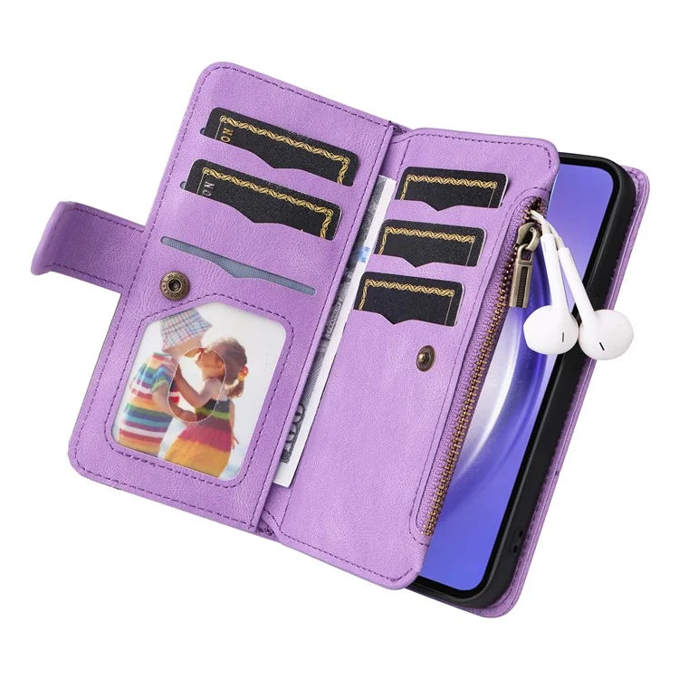 KT Multi-function Series-5 For Samsung Galaxy A55 5G Leather Wallet Case 9 Card Slots
