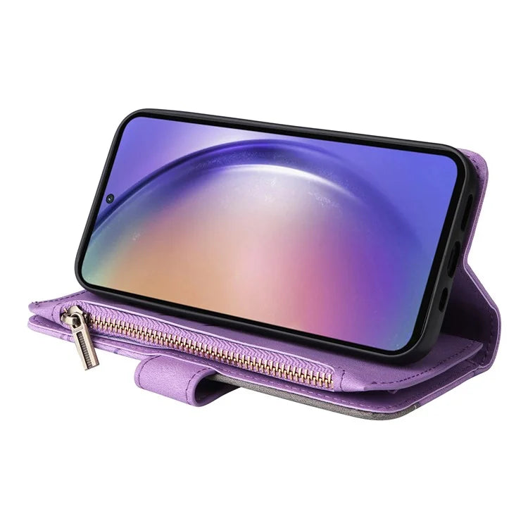 KT Multi-function Series-5 For Samsung Galaxy A55 5G Leather Wallet Case 9 Card Slots
