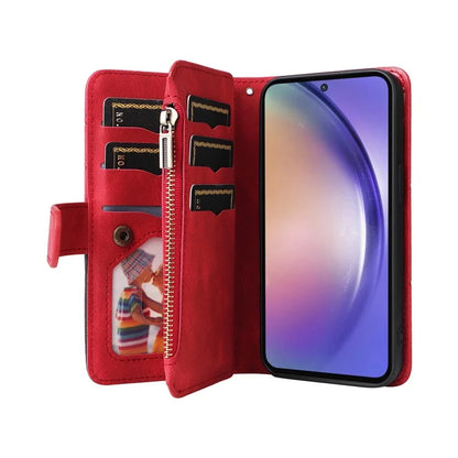 KT Multi-function Series-5 For Samsung Galaxy A55 5G Leather Wallet Case 9 Card Slots