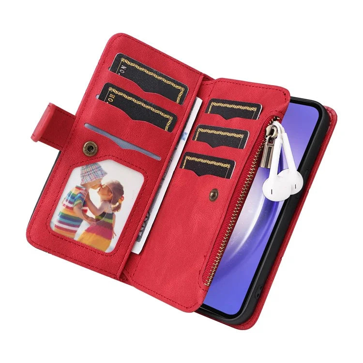 KT Multi-function Series-5 For Samsung Galaxy A55 5G Leather Wallet Case 9 Card Slots