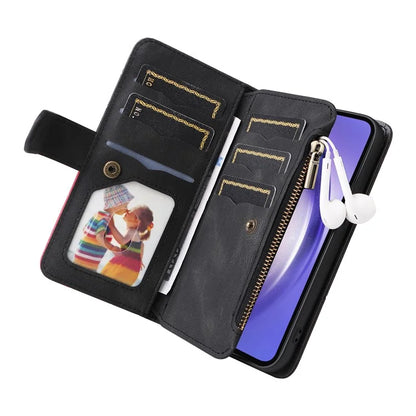 KT Multi-function Series-5 For Samsung Galaxy A55 5G Leather Wallet Case 9 Card Slots