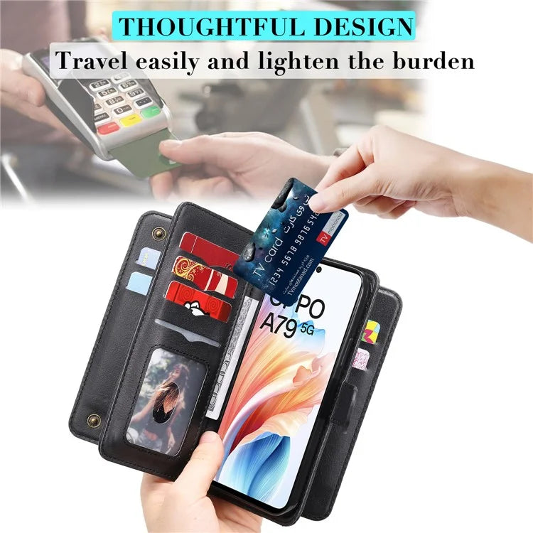 KT Multi-functional Series-1 For Oppo A79 5G / A2 5G Wallet Case Leather Stand Cover
