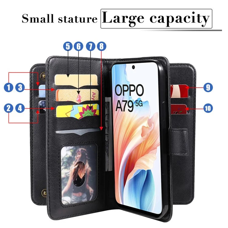 KT Multi-functional Series-1 For Oppo A79 5G / A2 5G Wallet Case Leather Stand Cover