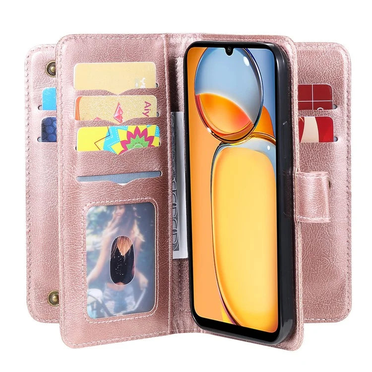 KT Multi-functional Series-1 For Xiaomi Redmi 13C 4G / Poco C65 4G Leather Case Wallet 10 Card Slots