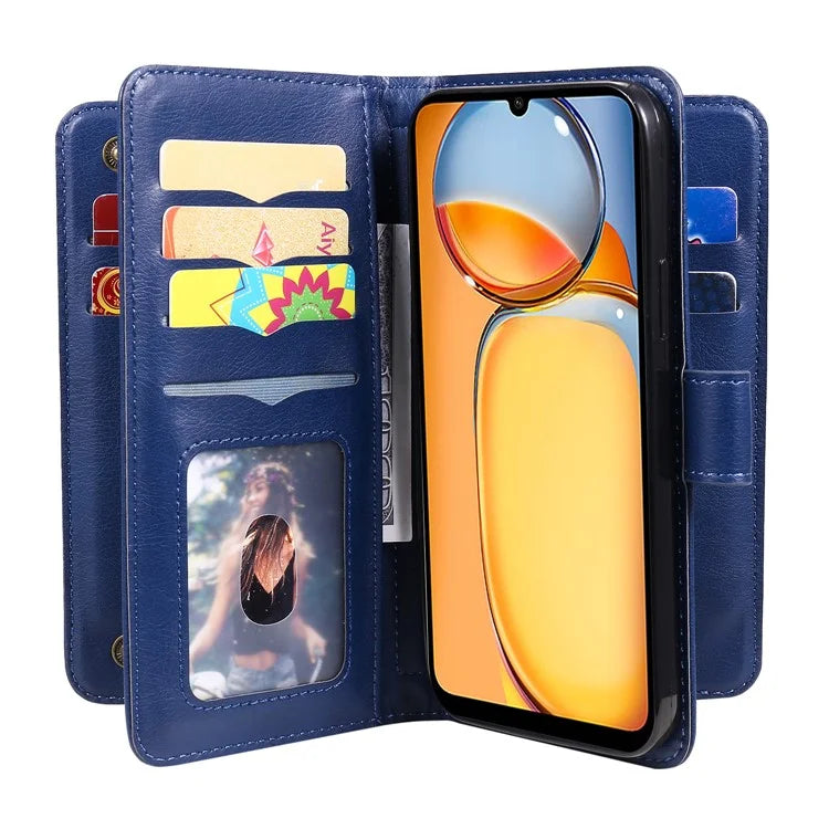 KT Multi-functional Series-1 For Xiaomi Redmi 13C 4G / Poco C65 4G Leather Case Wallet 10 Card Slots