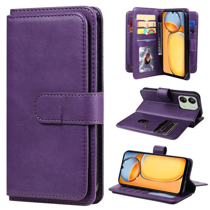 KT Multi-functional Series-1 For Xiaomi Redmi 13C 4G / Poco C65 4G Leather Case Wallet 10 Card Slots