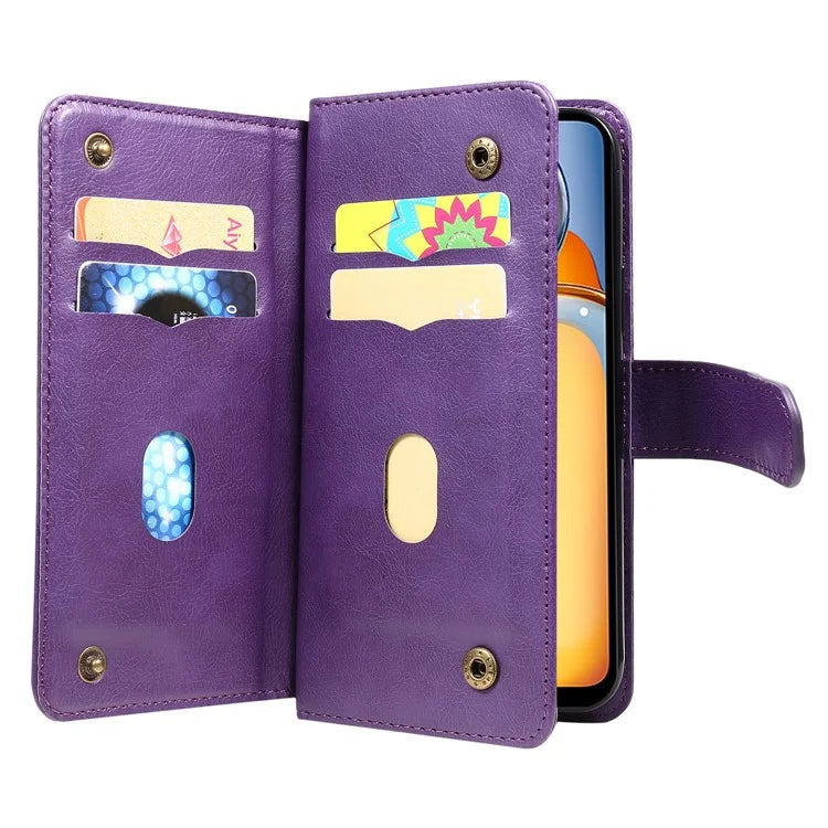 KT Multi-functional Series-1 For Xiaomi Redmi 13C 4G / Poco C65 4G Leather Case Wallet 10 Card Slots